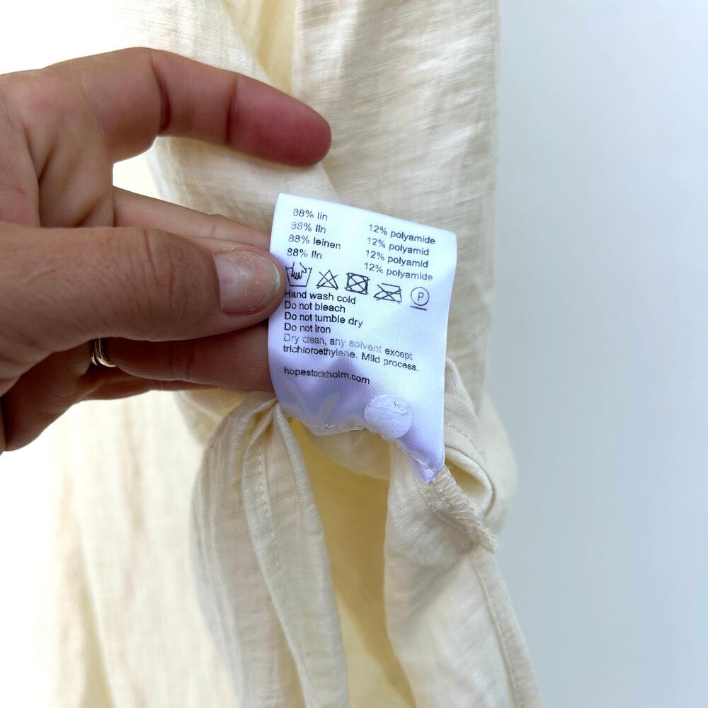 Hope Stockholm Plaza Linen Maxi Dress Scandinavian Ecru Cream Oversized 34 - Picture 13 of 13